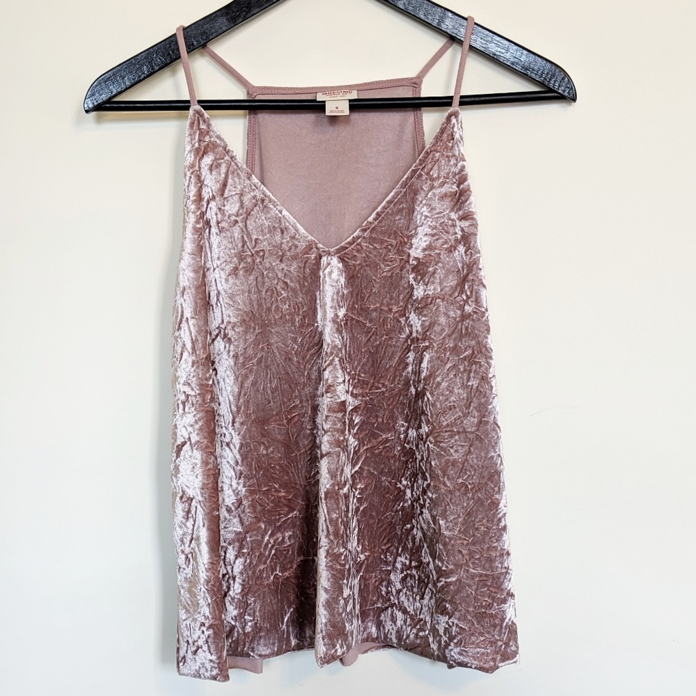 Crushed velvet purple racer back tank